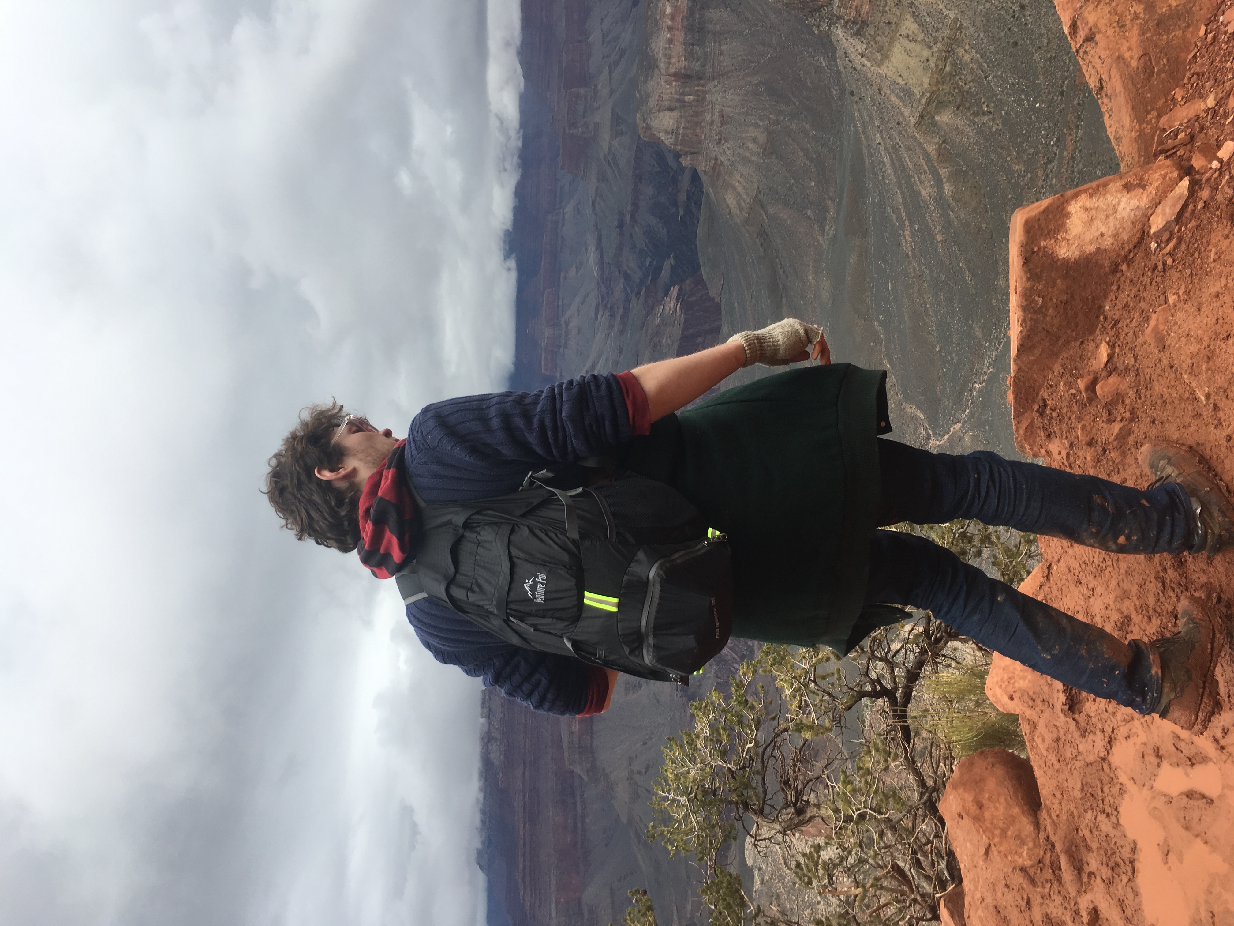 Figure overlooking the Grand Canyon