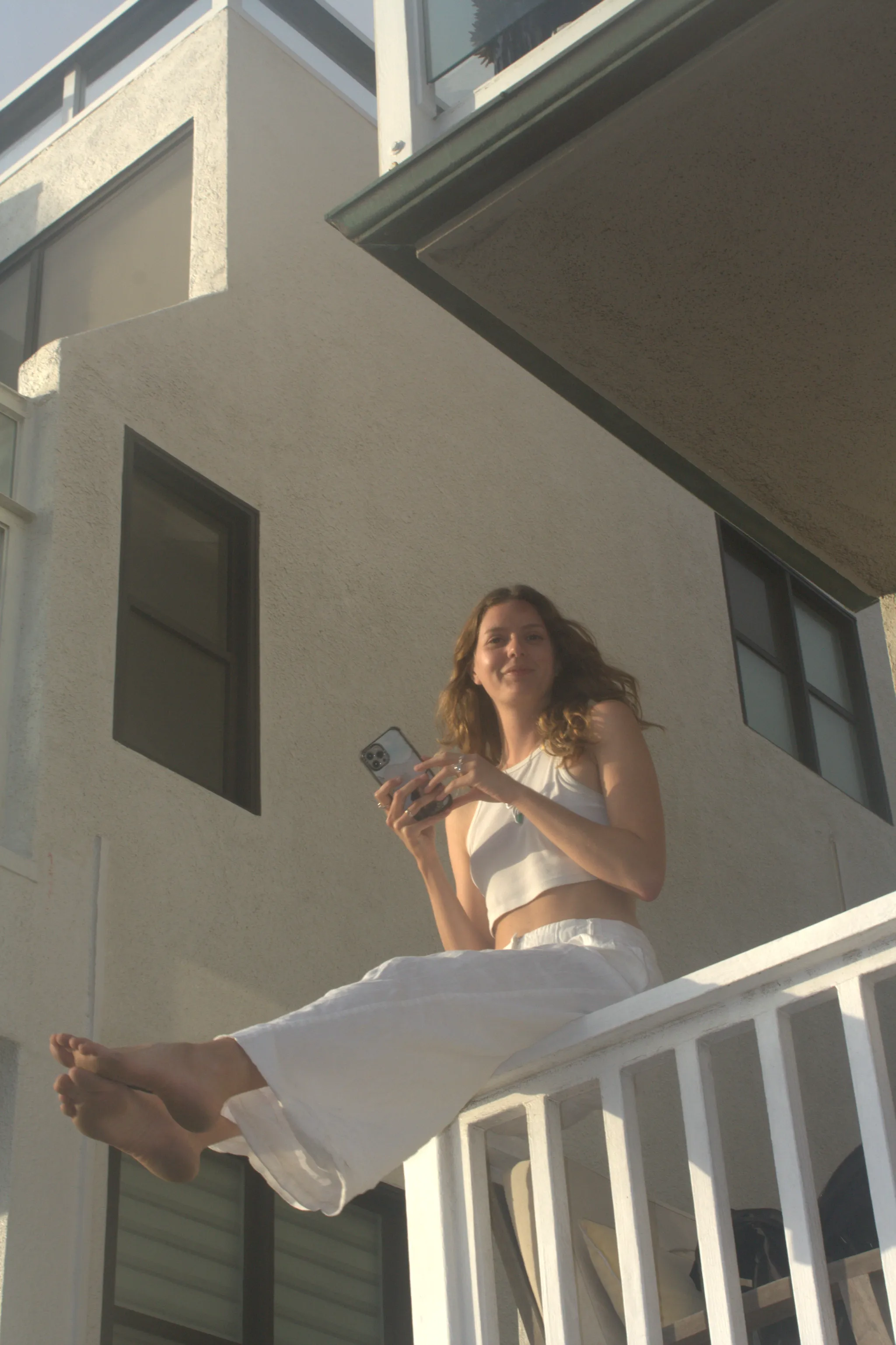 Portrait on a balcony on the Fourth of July